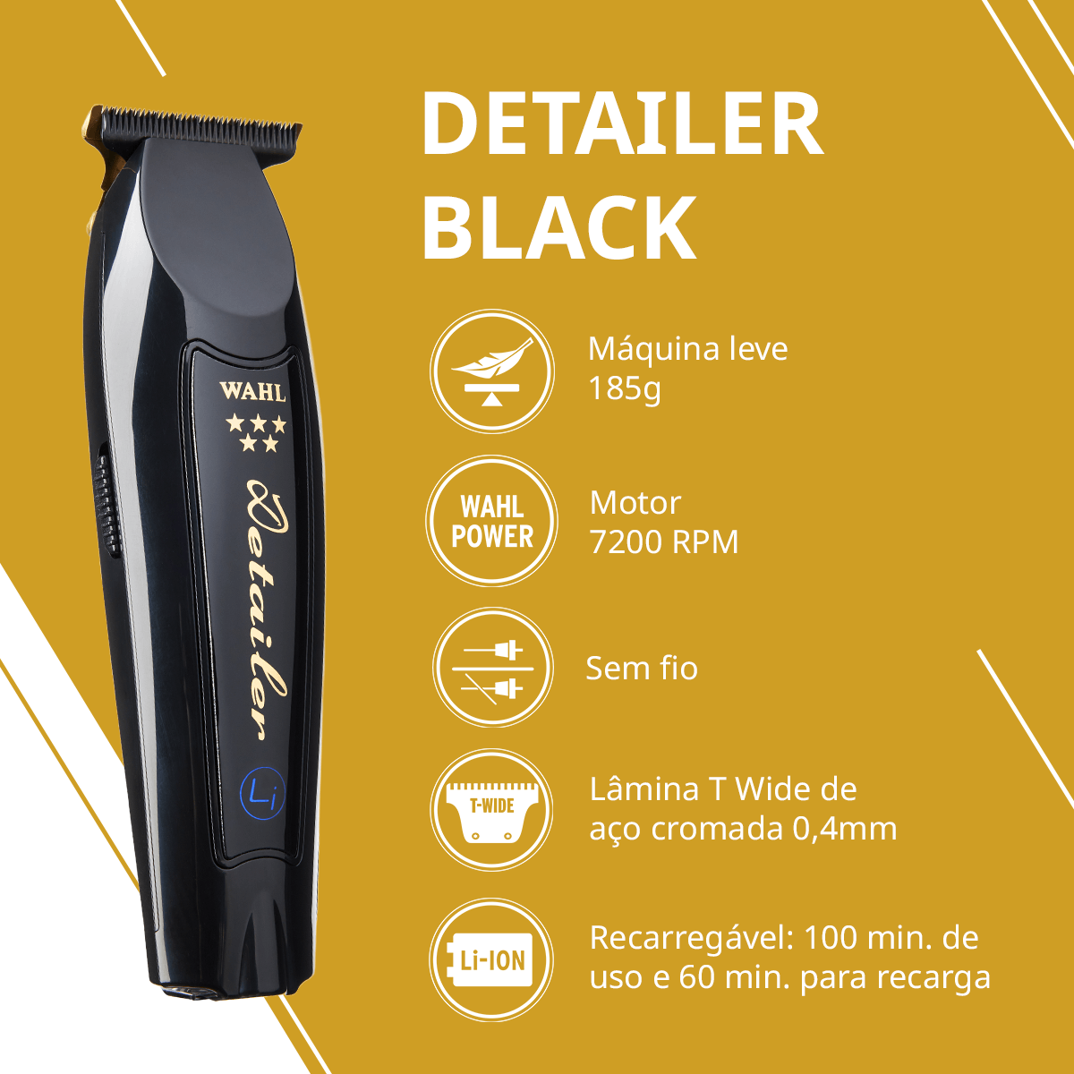 Combo Máquina de Cortar Cabelo e Aparador Sem Fio Barber Cordless